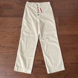 Marine Layer Bridget Corduroy Slim Crop Ivory Size 8